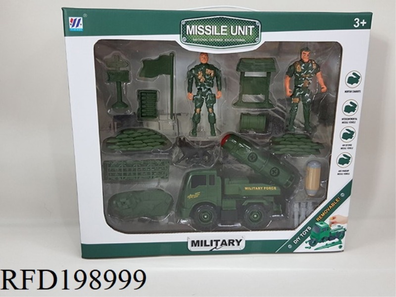 DIY FRICTION DISMOUNTING MILITARY INTERCONTINENTAL MISSILE CAR SET