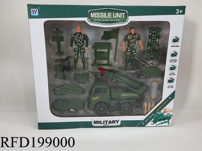 DIY FRICTION DISMOUNTING MILITARY ANTIAIRCRAFT MISSILE CAR SET