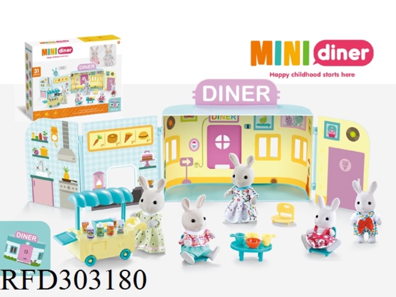 MINI RABBIT RESTAURANT WITH RABBIT 2PCS