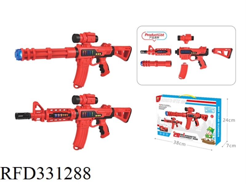 SOUND AND LIGHT MAGNETIC GUN/6PCS