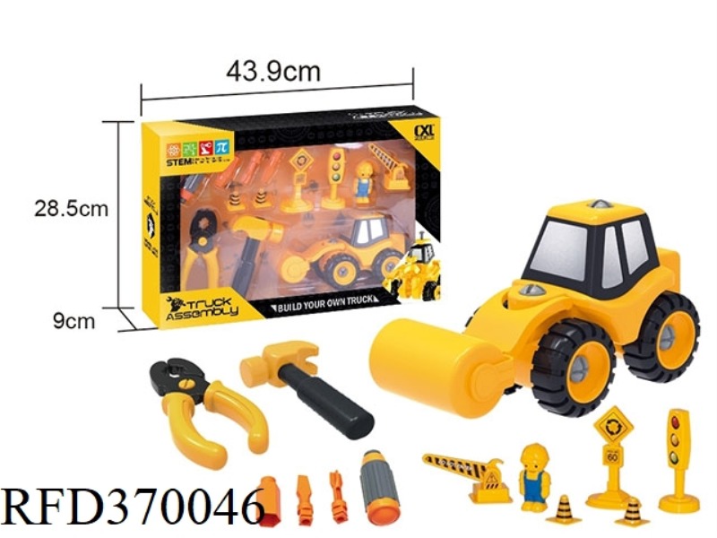 DISASSEMBLY AND ASSEMBLY ENGINEERING VEHICLES WITH ROAD SIGNS + TOOLS