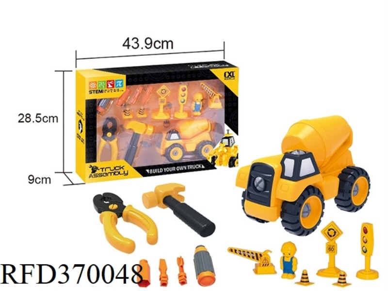 DISASSEMBLY AND ASSEMBLY ENGINEERING VEHICLES WITH ROAD SIGNS + TOOLS