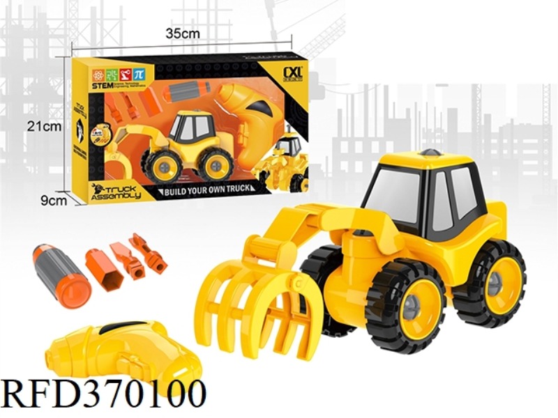 DIY WOOD GRABBING TRUCK WITH ELECTRIC DRILL