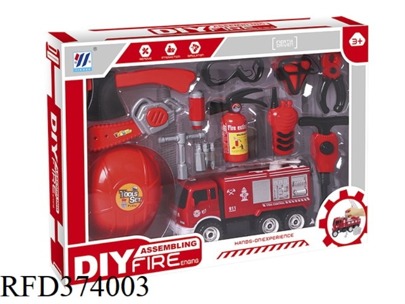 LARGE DIY INERTIAL DISASSEMBLY AND ASSEMBLY FIRE TRUCK SET