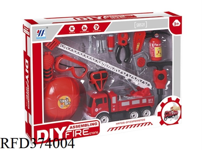 LARGE DIY INERTIAL DISASSEMBLY AND ASSEMBLY FIRE TRUCK SET