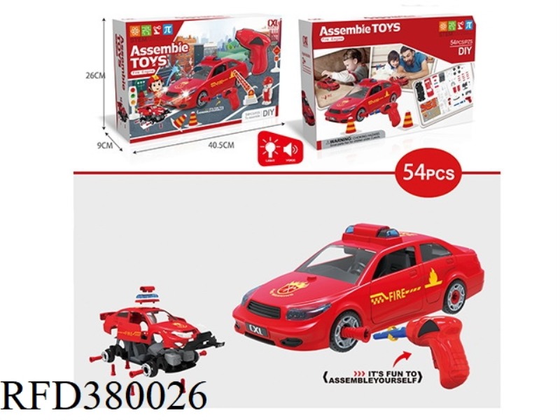 ELECTRIC ASSEMBLY OF SLIDING FIRE TRUCK WITH LIGHT AND MUSIC