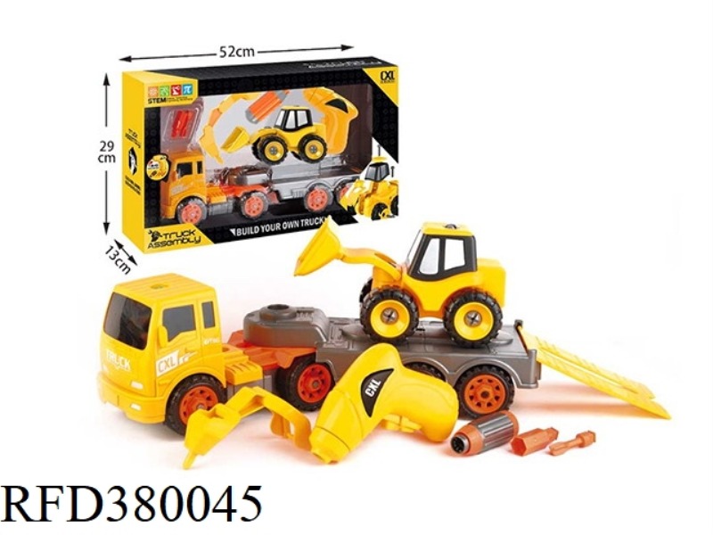 DIY TRAILER TRUCK WITH ELECTRIC DRILL