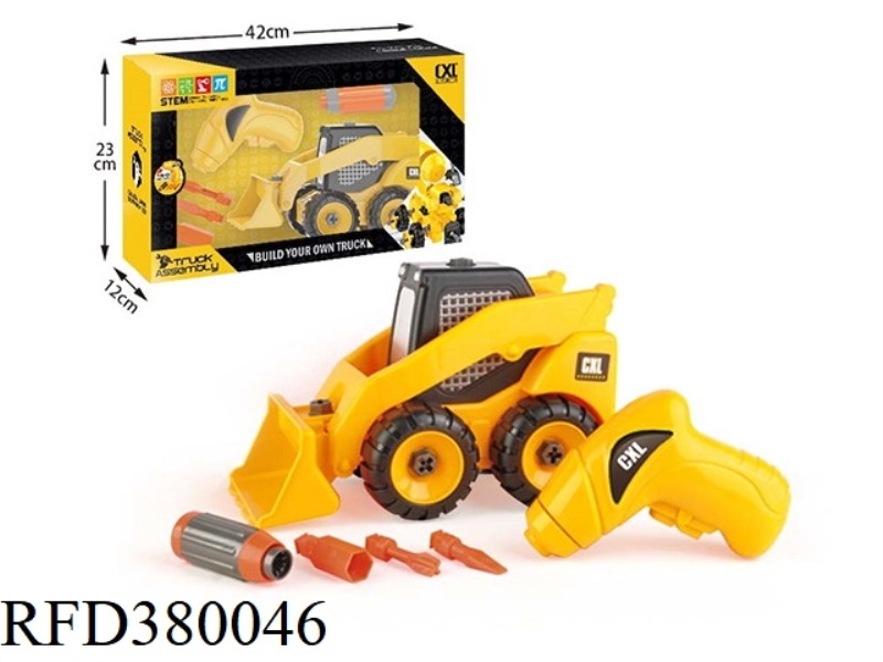 DIY BULLDOZER ENGINEERING VEHICLE WITH ELECTRIC DRILL