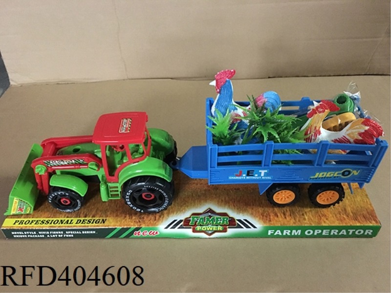 SLIDING, DISASSEMBLING AND DISASSEMBLING THE FARMER'S VEHICLE-MOUNTED ANIMAL WITH GRASS. TOOLS