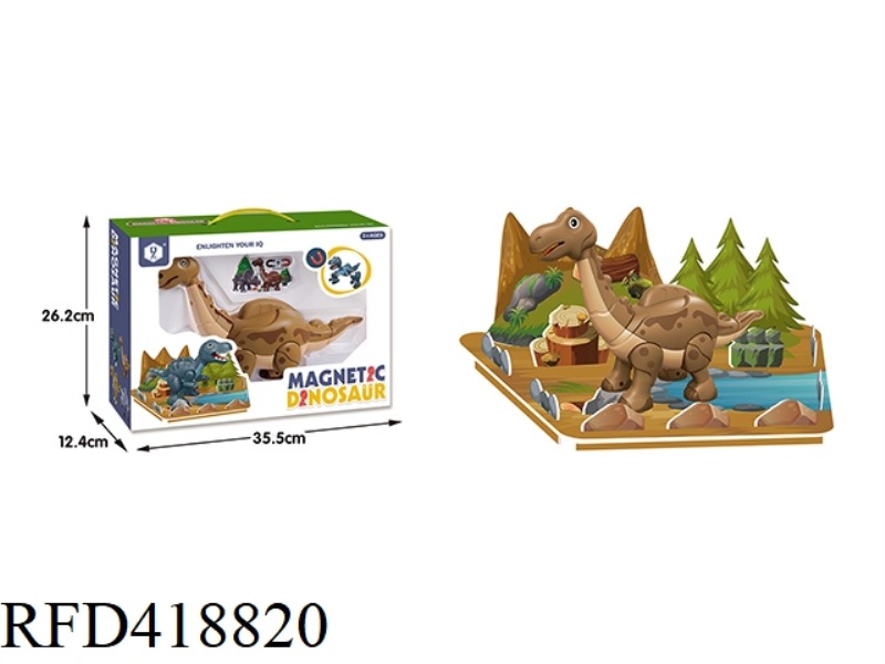 MAGNETICALLY ASSEMBLED DINOSAUR (WITH SCENE OF LONG-NECKED DRAGON)