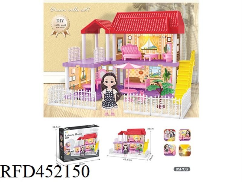 DIY VILLA SET WITH FURNITURE / 6-INCH BARBIE / SINGLE LIGHT