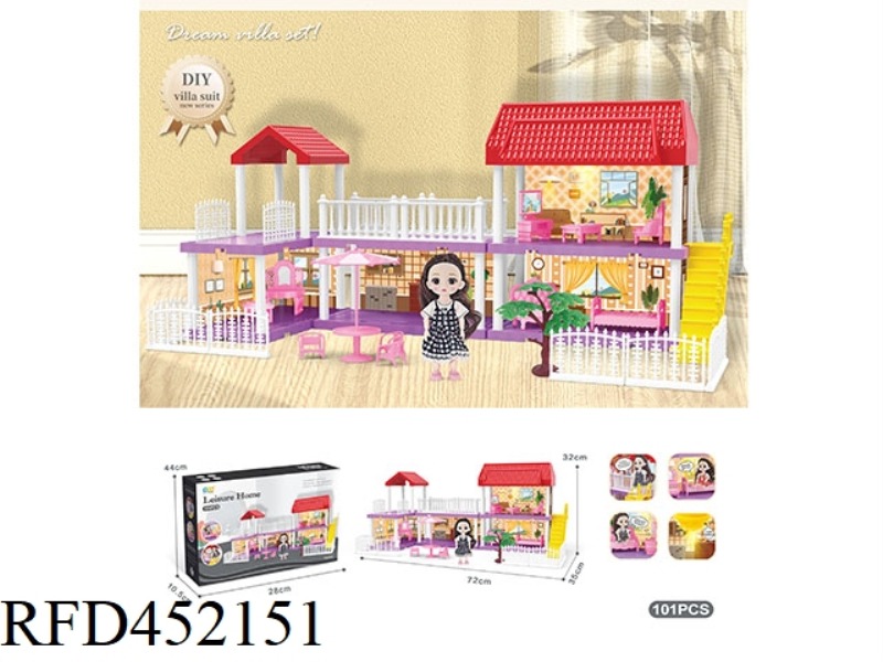 DIY VILLA SET WITH FURNITURE / 6-INCH BARBIE / SINGLE LIGHT