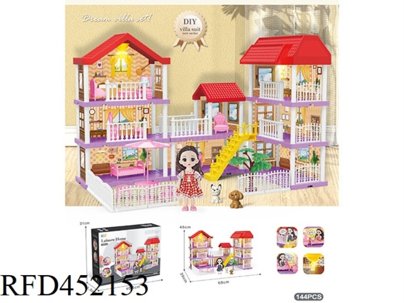 DIY VILLA SET WITH FURNITURE / 6-INCH BARBIE / DOUBLE LIGHT