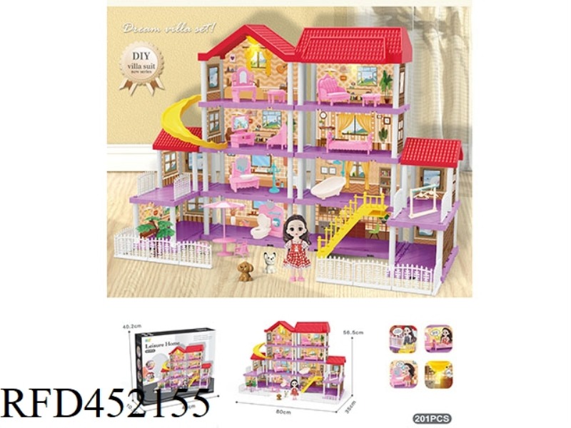 DIY VILLA SET WITH FURNITURE / 6-INCH BARBIE / DOUBLE LIGHT