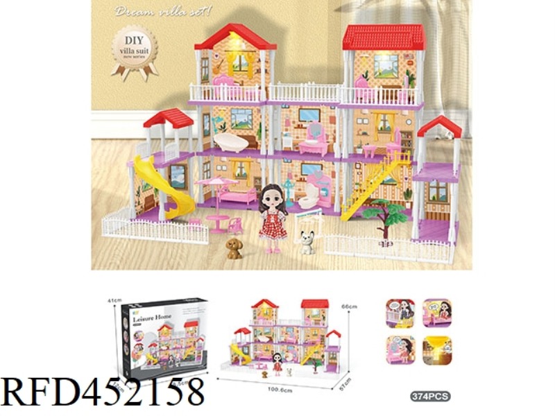 DIY VILLA SET WITH FURNITURE / 6-INCH BARBIE / DOUBLE LIGHT