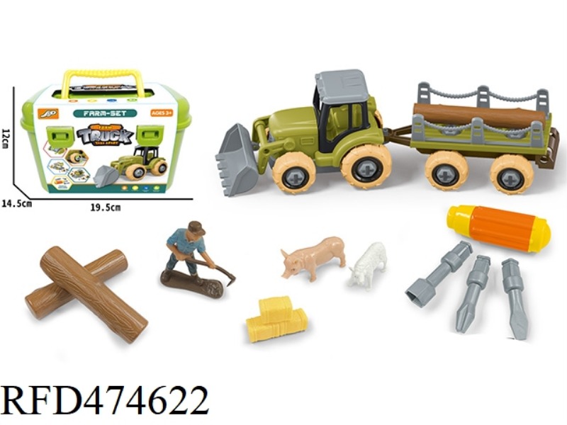 UNPACKING AND SHIPPING WOODEN FARMER CART FARM SET