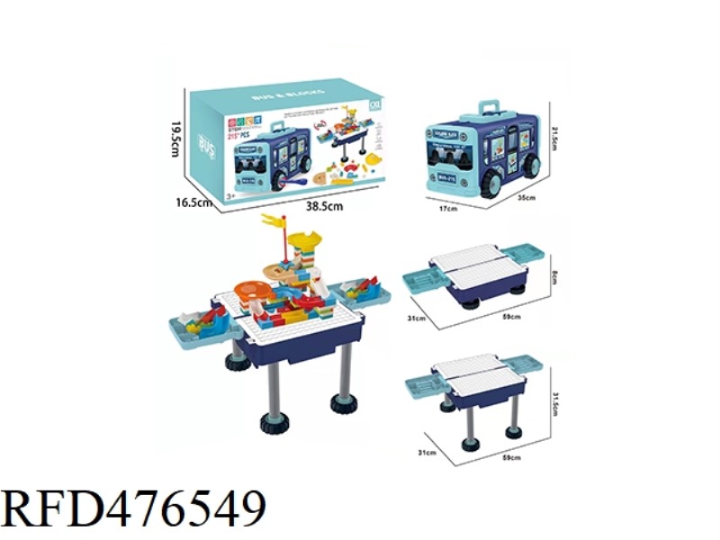 PUZZLE ASSEMBLY DEFORMATION BUS BUILDING BLOCK TRACK SCENE 215PCS