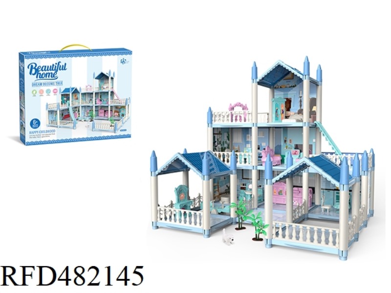 DIY ASSEMBLED VILLA - BLUE 8 ROOMS
