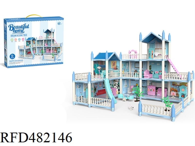 DIY ASSEMBLED VILLA - BLUE 9 ROOMS