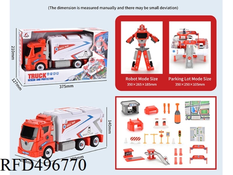 DISASSEMBLE AND DISASSEMBLE MORPHING ROBOT RESCUE STORAGE KIT