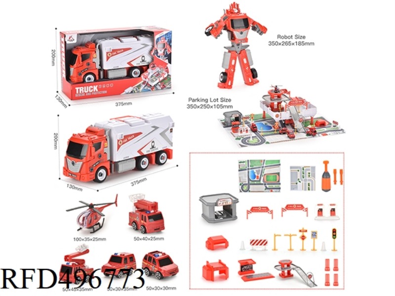 DISASSEMBLE AND DISASSEMBLE MORPHING ROBOT FIRE STORAGE KIT