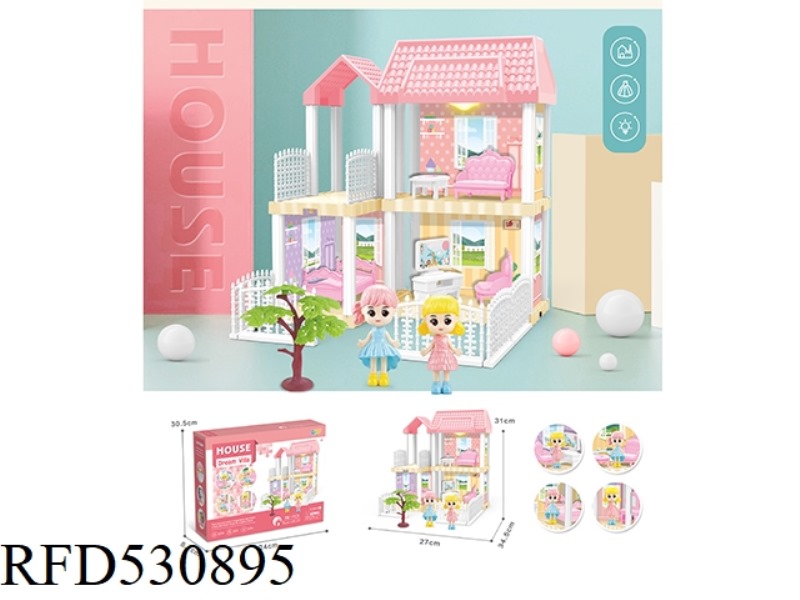 DIY VILLA WITH PRINCESS LIGHTS 70PCS