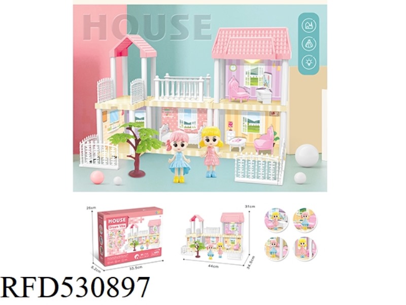 DIY VILLA WITH PRINCESS LIGHTS 85PCS