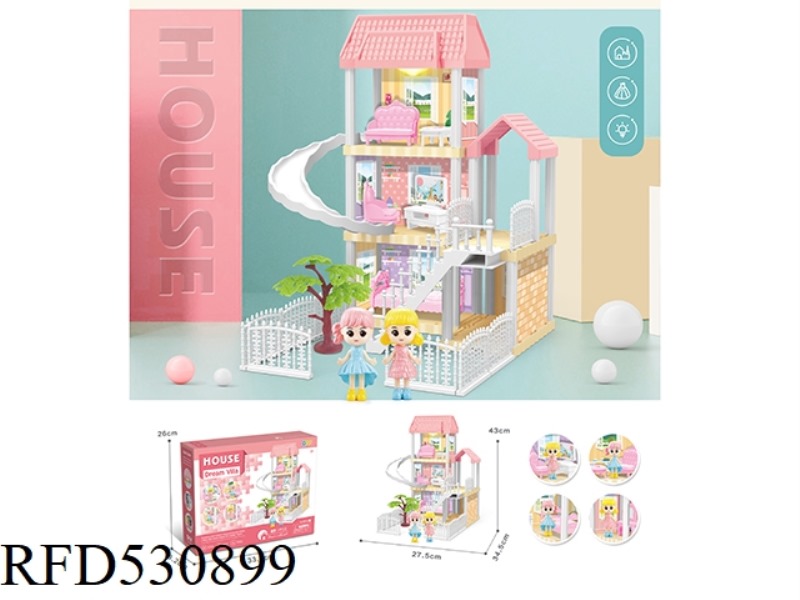 DIY VILLA WITH PRINCESS LIGHTS 65PCS