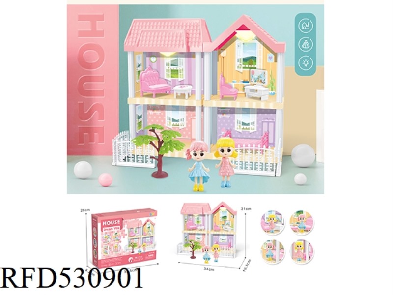 DIY VILLA WITH PRINCESS DOUBLE LIGHTS 70PCS