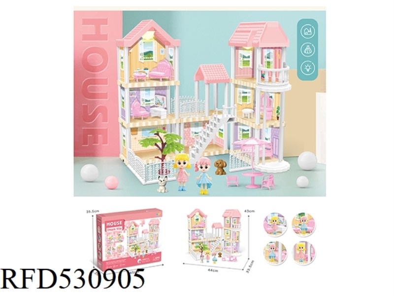 DIY VILLA WITH PRINCESS DOUBLE LIGHTS 136PCS