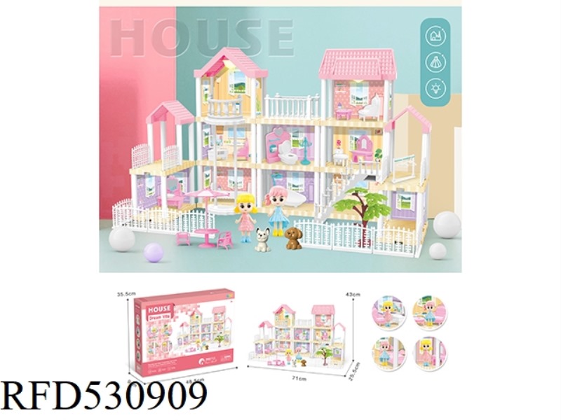 DIY VILLA WITH PRINCESS DOUBLE LIGHTS 202PCS