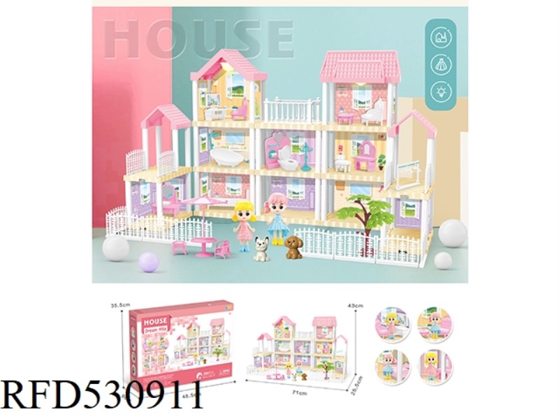 DIY VILLA WITH PRINCESS DOUBLE LIGHTS 196PCS