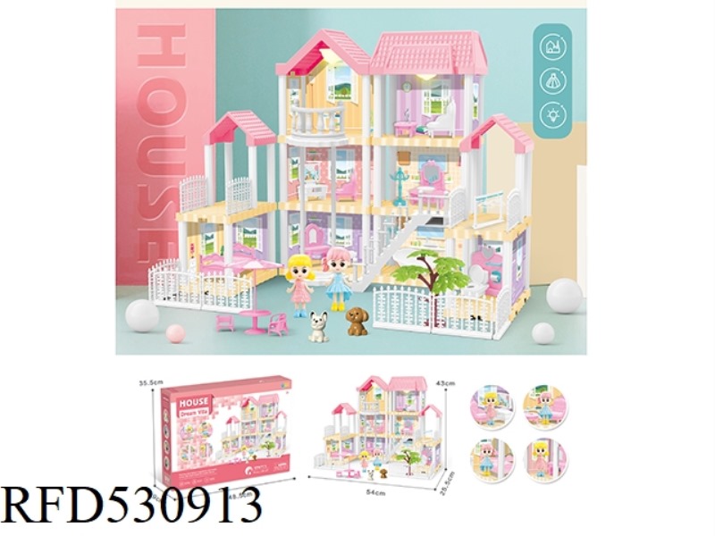 DIY VILLA WITH PRINCESS DOUBLE LIGHTS 174PCS