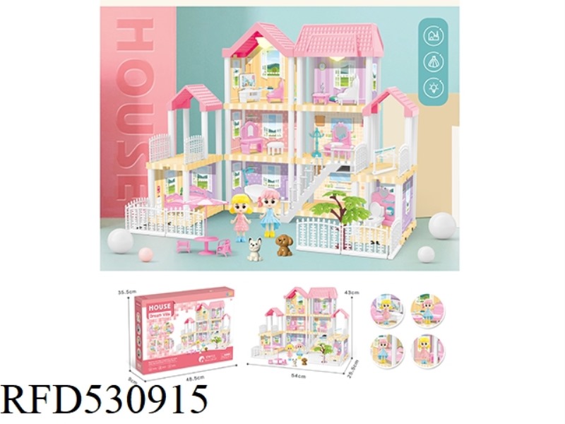 DIY VILLA WITH PRINCESS DOUBLE LIGHTS 168PCS