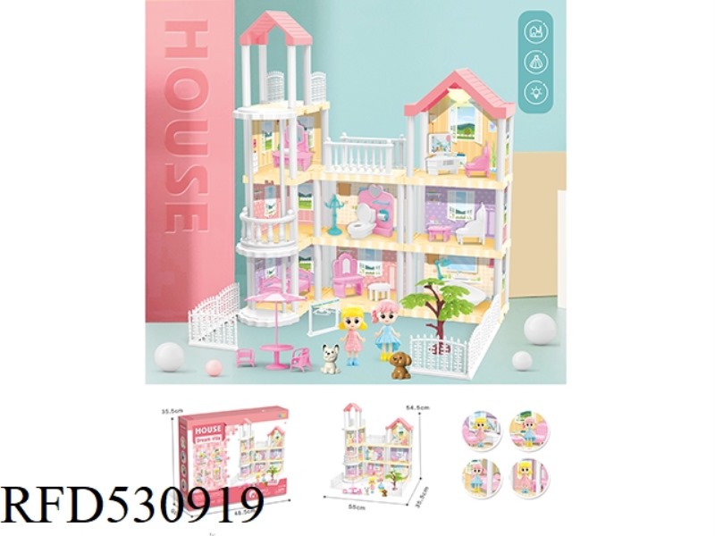 DIY VILLA WITH PRINCESS LIGHTS 170PCS