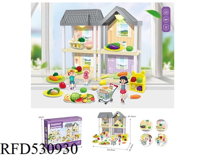 DIY VILLA FRUIT SHOP DOUBLE LIGHT PACK ELECTRICITY/(FRUIT *16 RANDOM)76PCS
