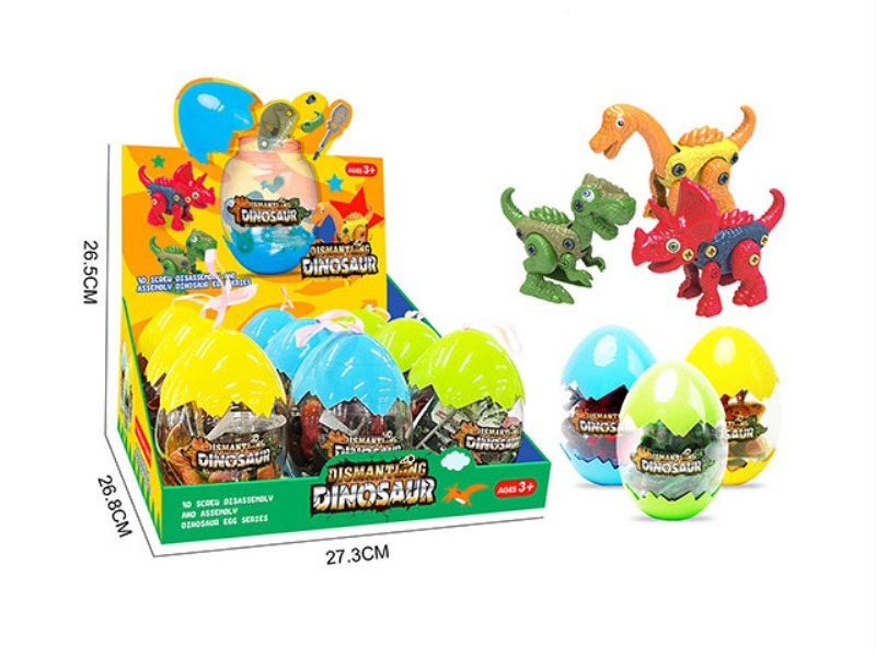 DIY DISASSEMBLING DINOSAURS (BRACHIOSAURUS, TYRANNOSAURUS REX, TRICERATOPSTHREE MIXED)9PCS