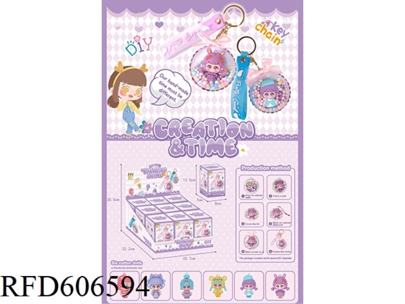 DIY COTTON DOLL KEY CHAIN 9PCS(ENGLISH)