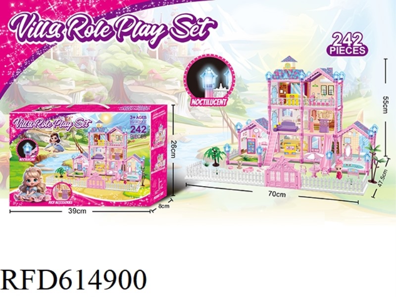 LIGHTING GLOW-IN-THE-DARK DIY VILLA TOY SET 242PCS