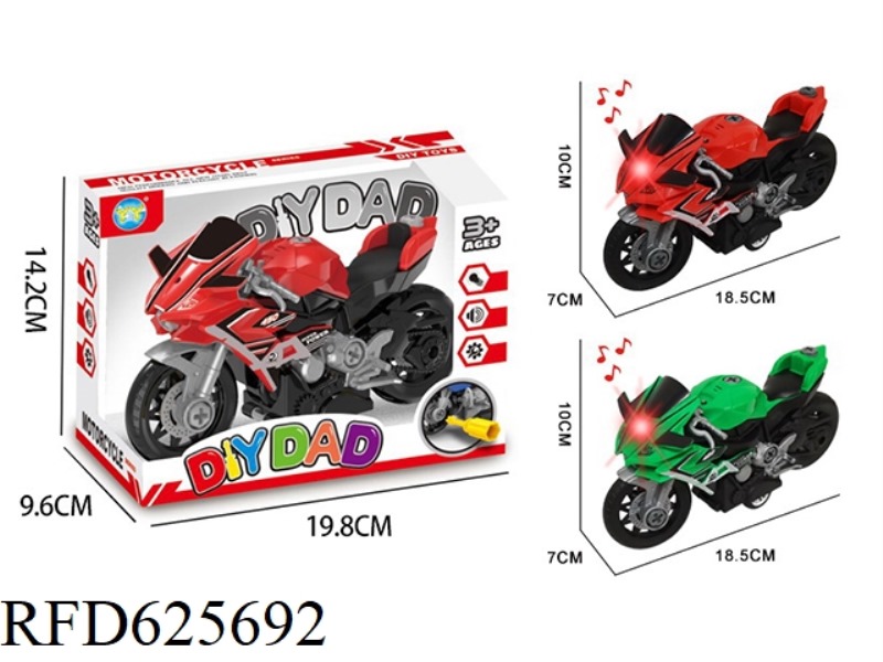 DIY INERTIAL DISASSEMBLY MOTORCYCLE (KAWASAKI) WITH LIGHT AND SOUND