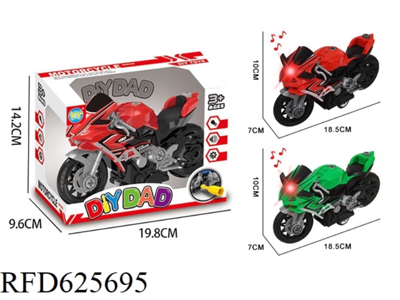 DIY INERTIAL DISASSEMBLY MOTORCYCLE (KAWASAKI) WITH LIGHT AND SOUND