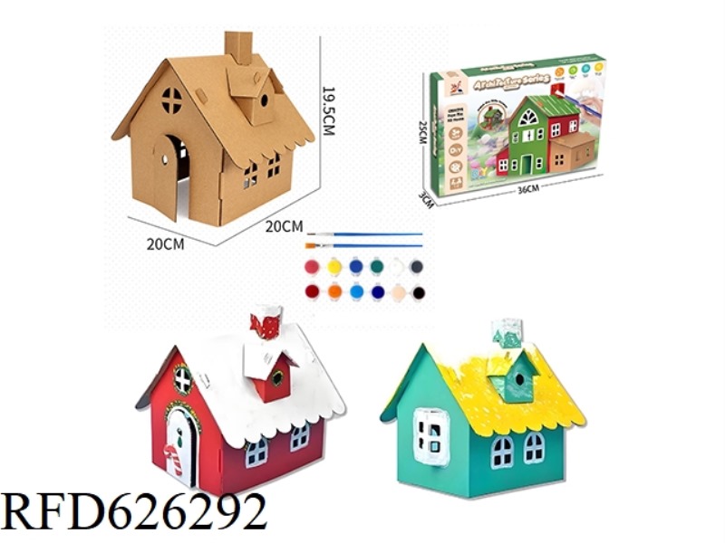 HANDMADE, DYI, 3D DIORAMA PAINTED HOUSE (MOORE COTTAGE)