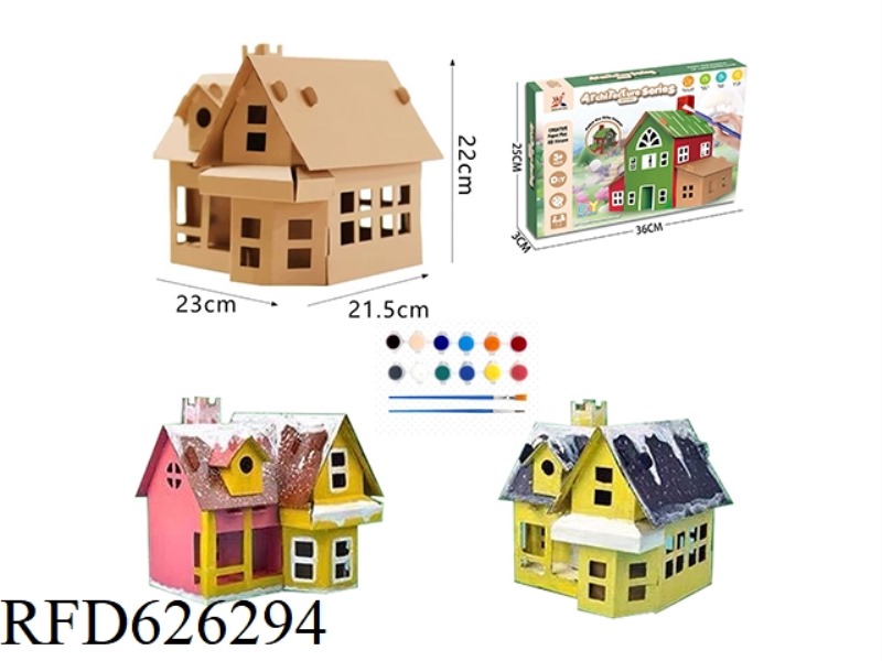 HAND-MADE, DYI, 3D DIORAMA PAINTED HOUSE (CURRIS MANOR)