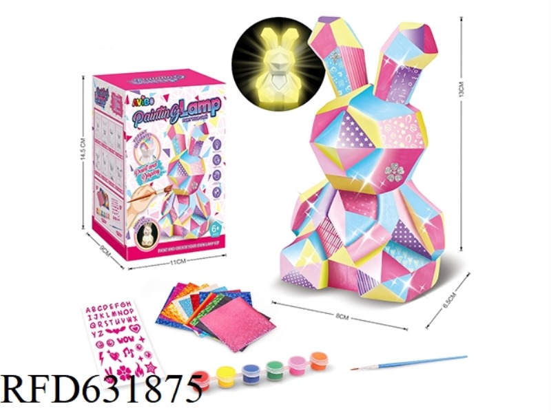 KIDS DIY PAINTED GRAFFITI CREATIVE NIGHTLIGHT TOY DIY GRAFFITI NIGHTLIGHT TOY - RABBIT