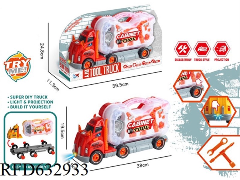 DIY SLIDING FIRE TRUCK WITH LIGHTS AND MUSIC PROJECTION
