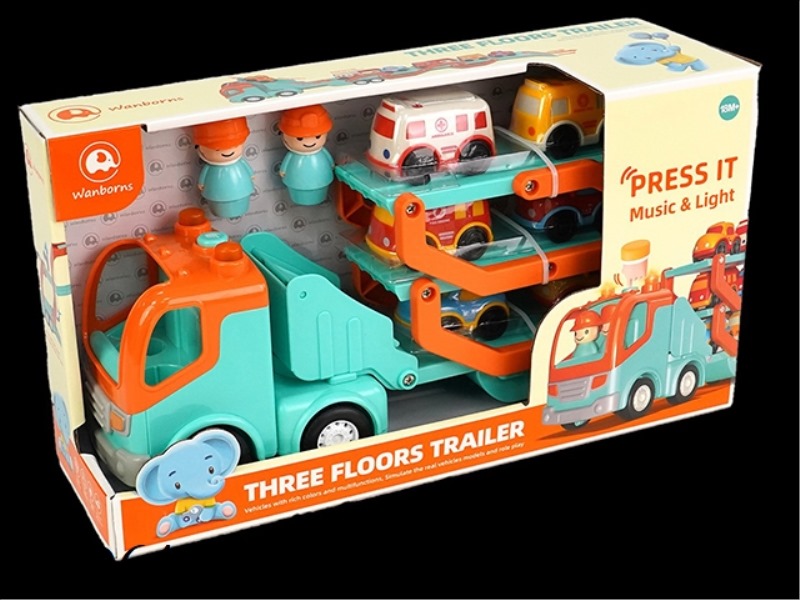 PLASTIC FLATHEAD 3 TRAILER WITH MUSIC, LIGHTS AND ELECTRICITY