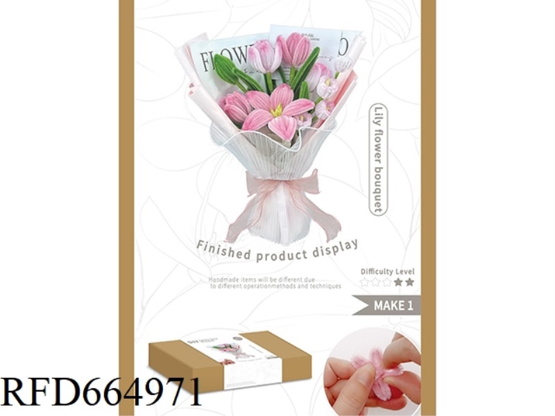 DIY POWDER TULIP BOUQUET COWHIDE BOX