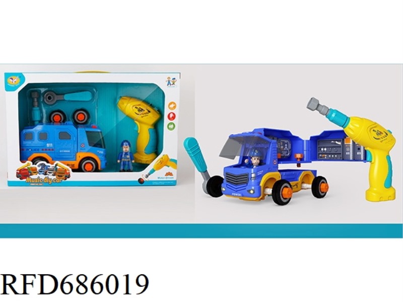 ELECTRIC DISASSEMBLY AND ASSEMBLY MUSIC REBOUND POLICE CAR