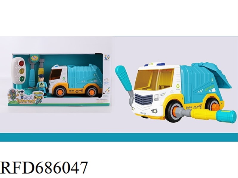 TRAFFIC LIGHT + MANUAL DISASSEMBLY AND ASSEMBLY MUSIC REBOUND SANITATION VEHICLE