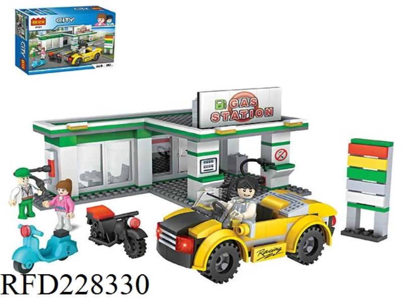 PUZZLE BLOCKS/SMALL PARTICLES/NEW CITY SERIES-GAS STATION 342PCS